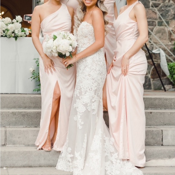 Blush Pink maxi side slit wedding guest dress - Picture 4 of 4